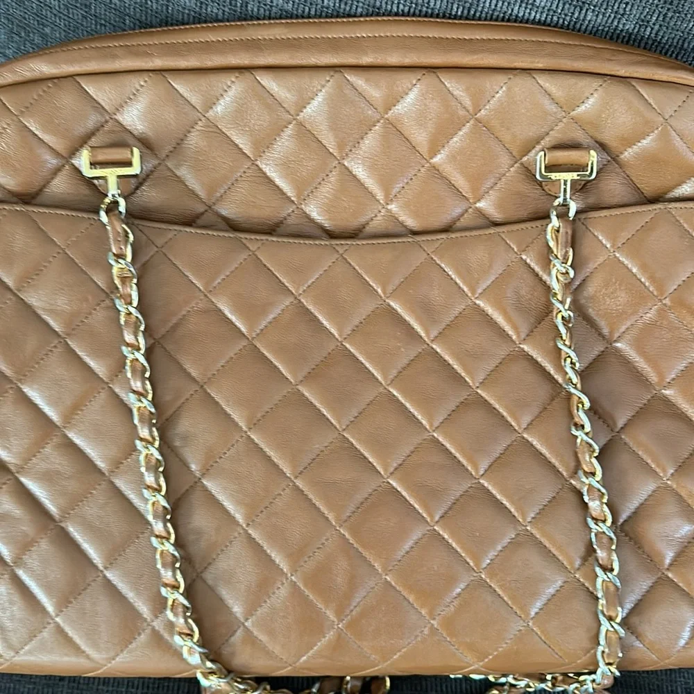 Vintage Chanel large camera bag style/Tote